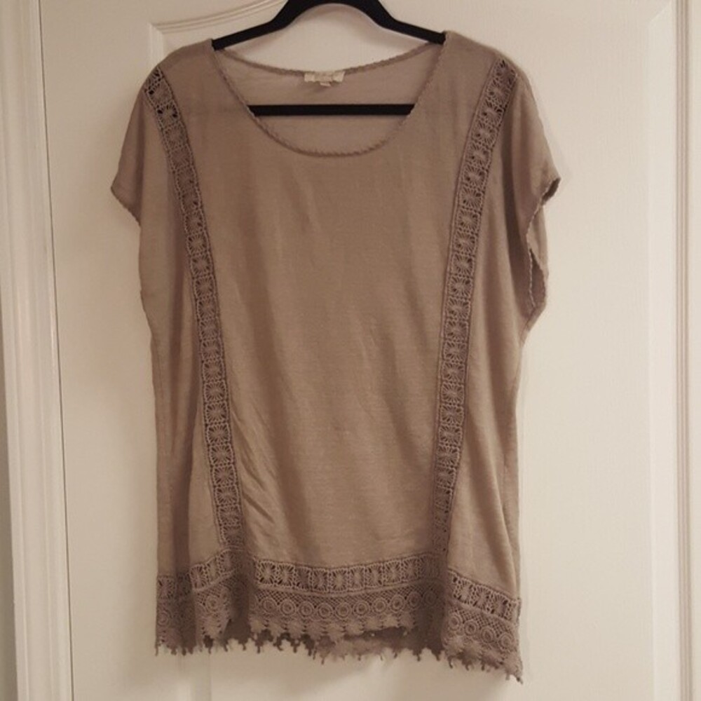 Bellambra Taupe Lace Blouse Italian